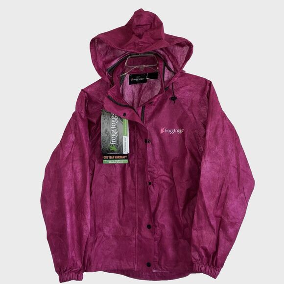 FROGG TOGGS L WATERPROOF BREATHABLE ALL PURPOSE Rain Jacket Cherry Black - Picture 1 of 5
